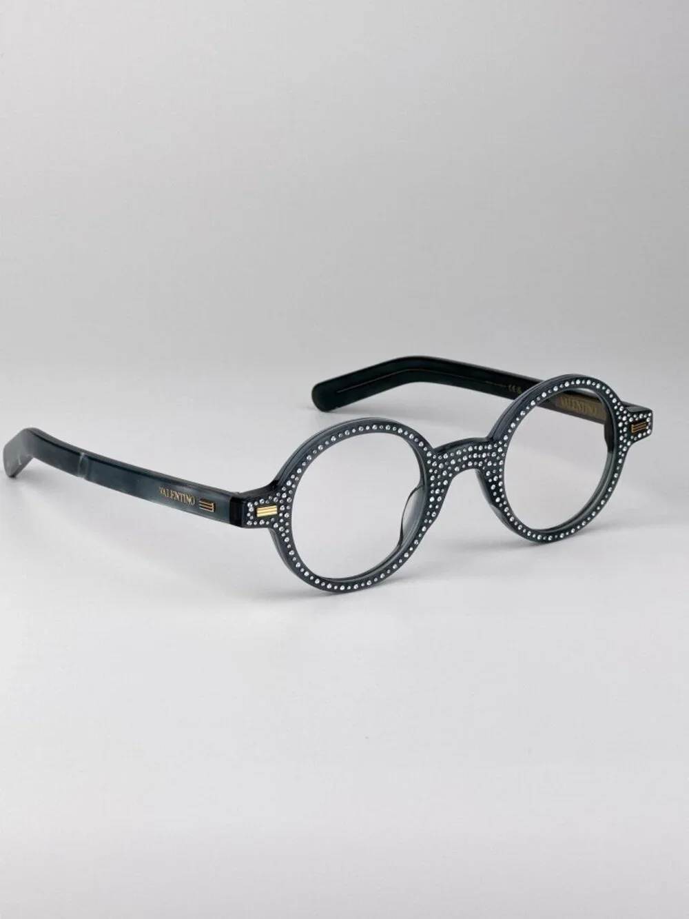 Valentino Women Eyeglasses – Blue Pearl Crystal Round Model VLX-185 C